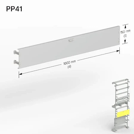 Zaštitna maska 150x1000 mm za ormane tipa KB 4/X, plastična