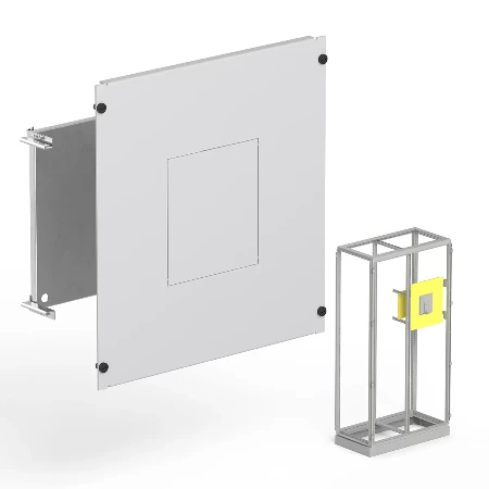 Modul za vertikalnu montažu prekidača NS800-1600, visine 500 mm, širine 762,5 mm, sa montažnom pločom i zaštitnom maskom visine 600 mm