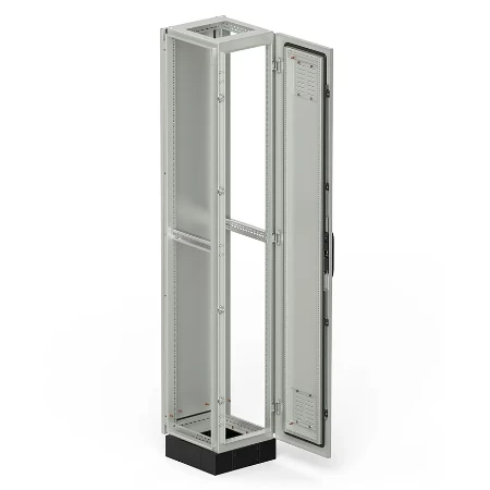 Slobodnostojeći razvodni orman IP31, 1900x370x400 mm, vrata sa otvorima za ventilaciju, RAL 7035, sa postoljem visine 100 mm, RAL 9005