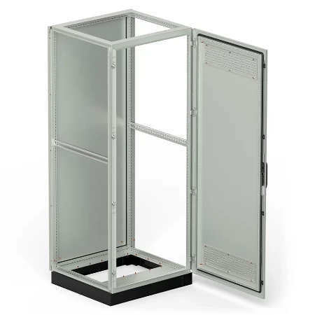 Slobodnostojeći razvodni orman IP31, 2050x870x800 mm, vrata sa otvorima za ventilaciju, RAL 7035, sa postoljem visine 100 mm, RAL 9005