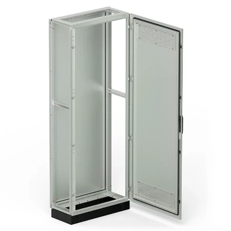 Slobodnostojeći razvodni orman IP31, 2200x870x400 mm, vrata sa otvorima za ventilaciju, RAL 7035, sa postoljem visine 100 mm, RAL 9005
