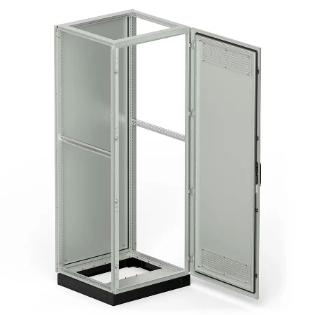 Slobodnostojeći razvodni orman IP31, 2200x870x800 mm, vrata sa otvorima za ventilaciju, RAL 7035, sa postoljem visine 100 mm, RAL 9005