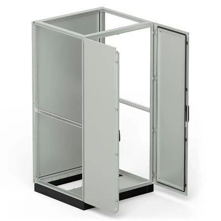 Slobodnostojeći razvodni orman IP55 (dvokrilni), 2050x1120x1000 mm, RAL 7035, sa postoljem visine 100 mm, RAL 9005