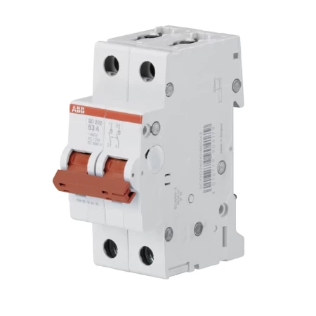 SD202/63, Dvopolni modularni rastavljač 63A, Ik=25kA pri Ue=230/400 V AC