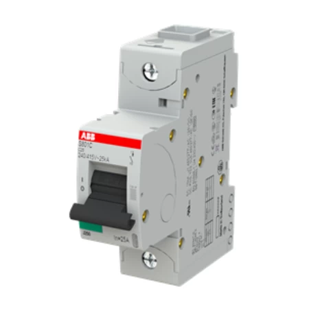 S801C-C25, Jednopolni automatski osigurač 25A, C karakteristika, Icn=15kA, Icu=25kA