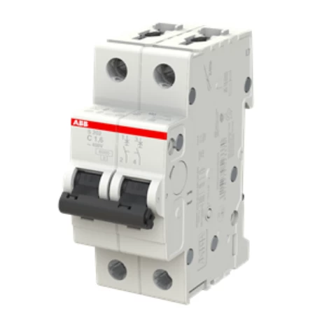 S202-C1,6, Dvopolni automatski osigurač 1,6A, C karakteristika, Icn=6kA, Icu=10kA