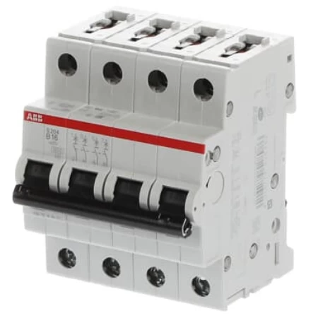S204-B16, Četvoroloplni automatski osigurač 16A, B karakteristika, Icn=6kA, Icu=10kA