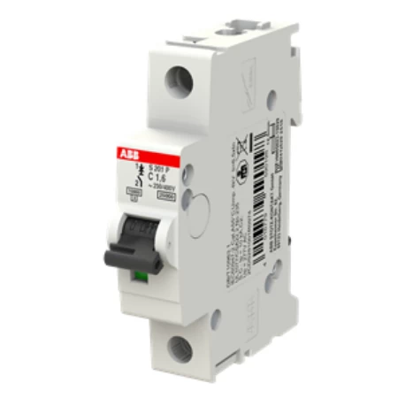 S201P-C1,6,  Jednopolni automatski osigurač 1,6A, C karakteristika, Icn=25kA, Icu=25kA