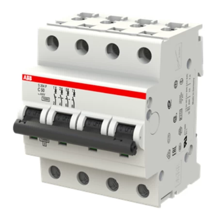 S204P-C50, Četvoropolni automatski osigurač 50A, C karakteristika, Icn=15kA, Icu=15kA