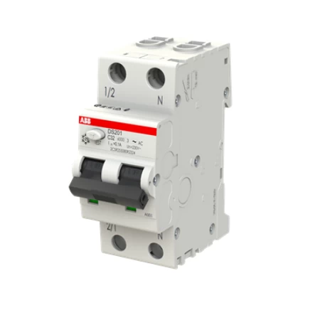 DS201 C32 AC100, Diferencijalna automatska zaštitna (FID) sklopka, C-karakteristika, 32A, 100mA, 2 modula, Icn=6kA, Icu=10kA, tip AC