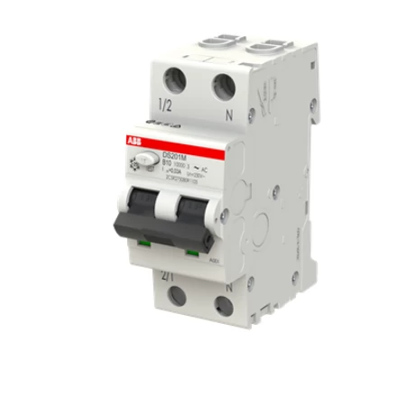 DS201M B10 AC30, Diferencijalna automatska zaštitna (FID) sklopka, B-karakteristika, 10A, 30mA, 2 modula, Icn=10kA, Icu=15kA, tip AC
