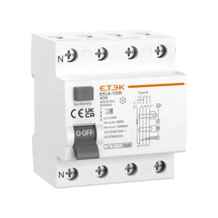 RCCB Type B 40A 30mA 3P+N