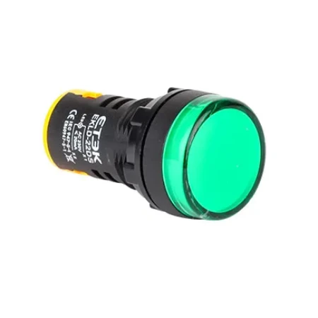 LED signalna lampica 22mm  zelena 220VAC