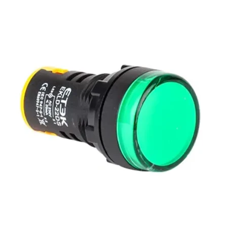 LED test lampica 22mm  zelena 220VAC